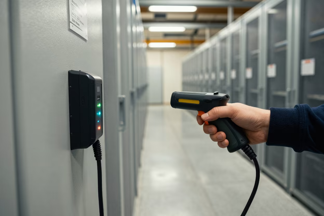 Scanner Charging Wall in Médéa Distribution Bay in inside a chilled distribution bay in Médéa