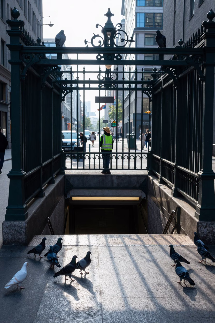 Scattered Pigeons in Montreal in in Montreal, Quebec, Canada