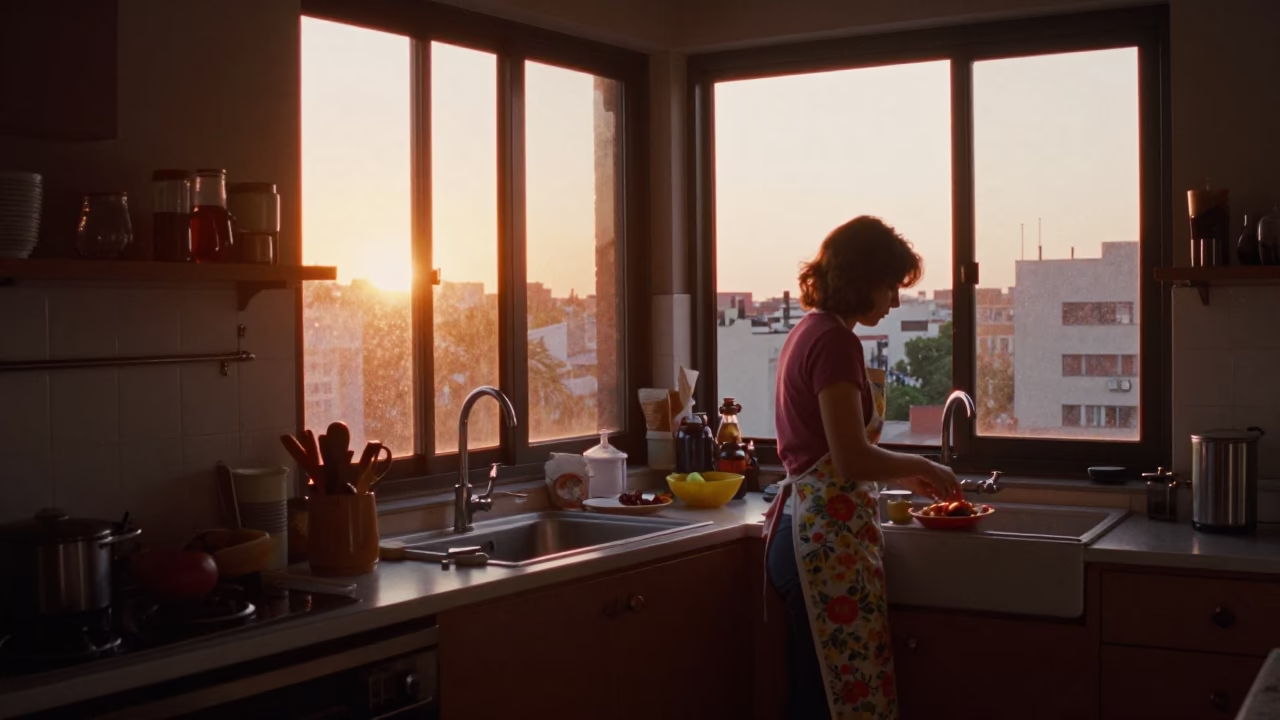 Scene Apartment at Sunset Light in Buenos Aires in in Buenos Aires, Argentina