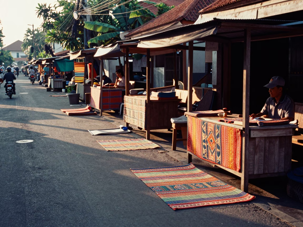 Scene Bali in Denpasar at The Late Morning Light in in Denpasar, Indonesia