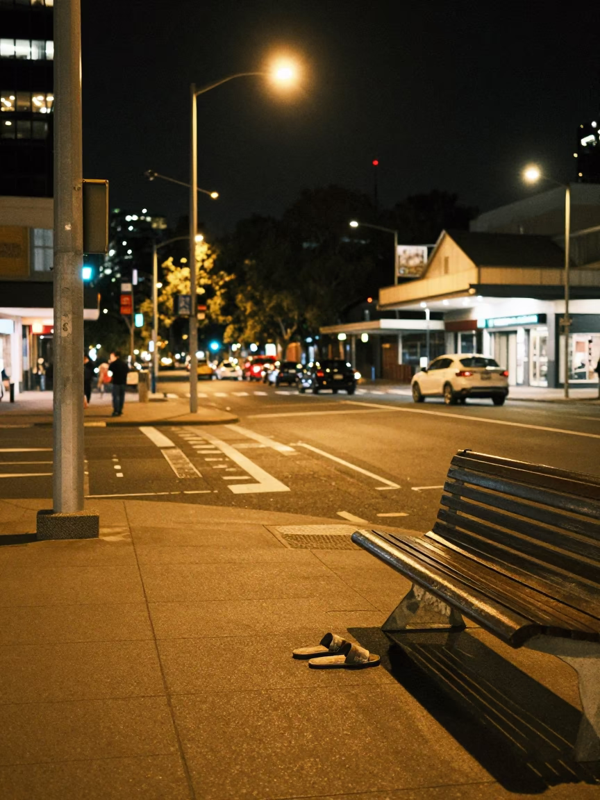 Scene CBD in Adelaide at Late At Night Light in in Adelaide, South Australia, Australia