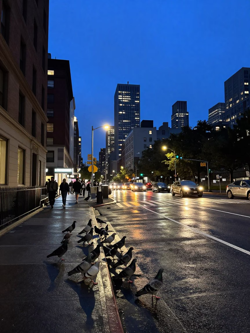 Scene City in New York at Blue Hour in in New York, New York, United States