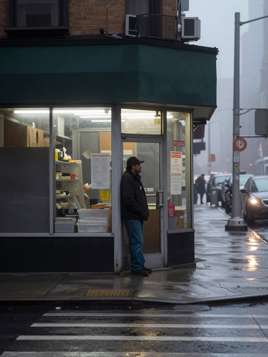 Scene City in New York at Dawn Light in in New York, New York, United States