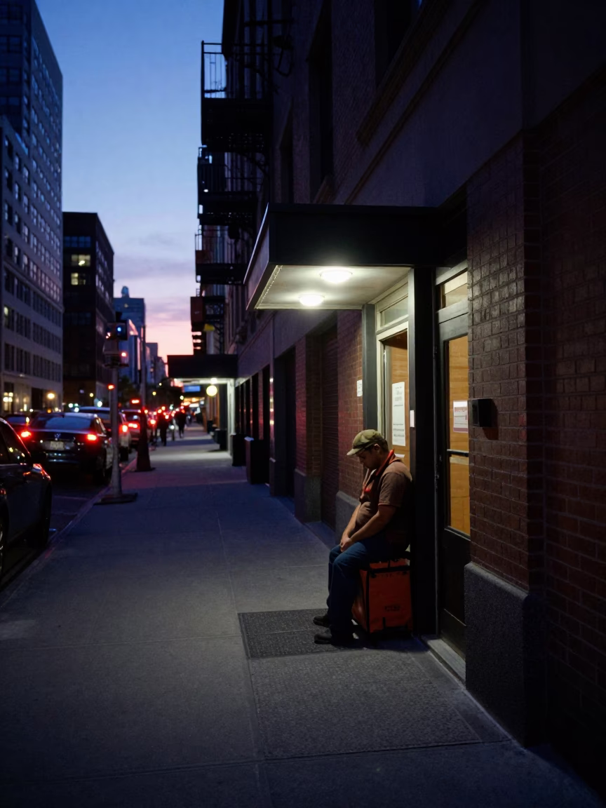 Scene City in New York at Indigo Twilight After Sunset in in New York, New York, United States