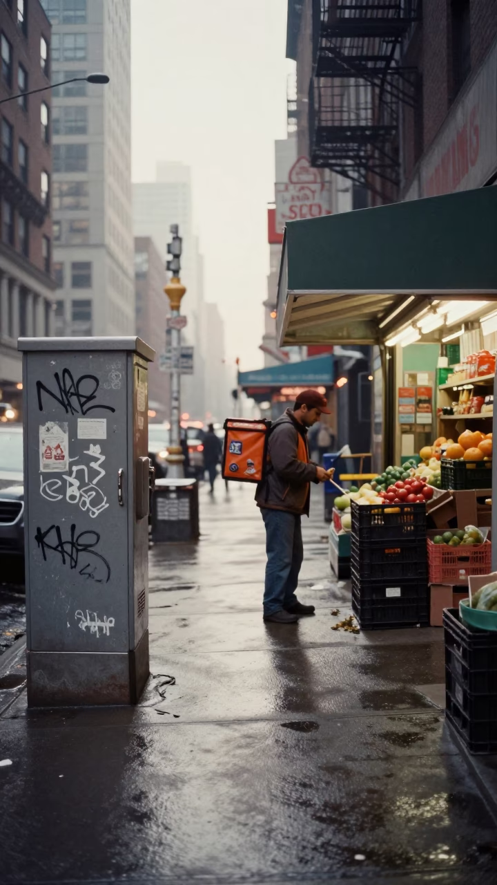 Scene City in New York at The Early Morning Light in in New York, New York, United States