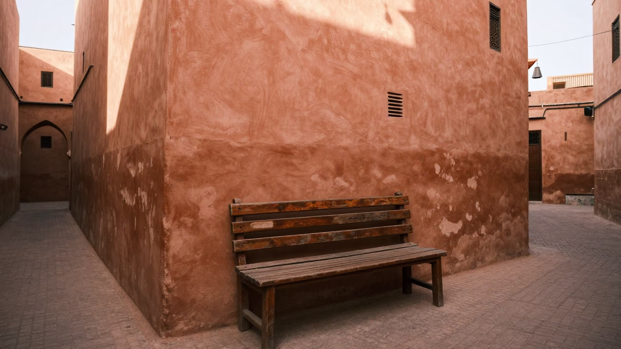 Scene Medina in Marrakech at The Late Afternoon Light in in Marrakech, Morocco