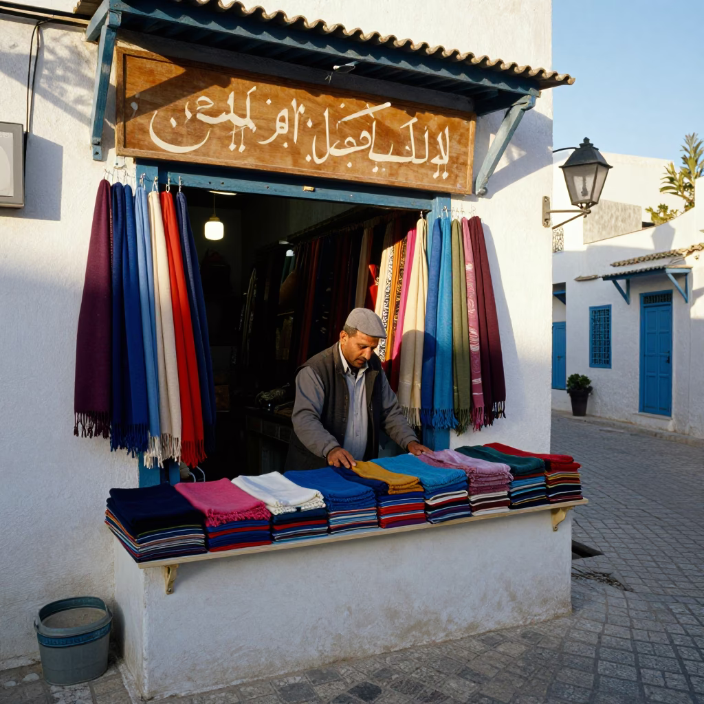 Scene Medina in Tunis at The Early Morning Light in in Tunis, Tunisia