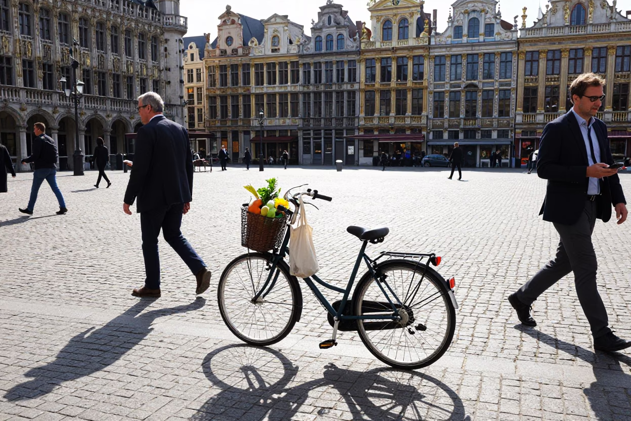 Scene Midday in Brussels at Midday Light in in Brussels, Belgium