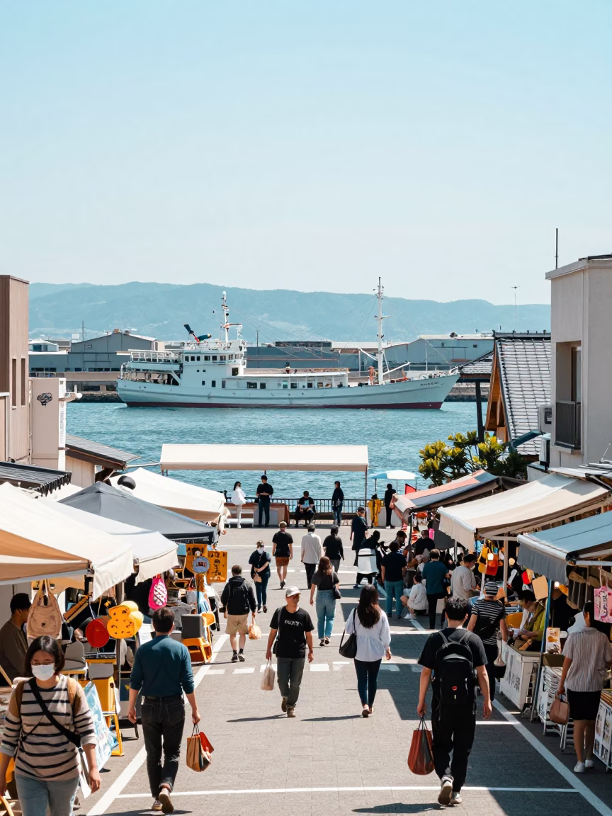 Scene Midday in Fukuoka at Midday Light in in Fukuoka, Japan