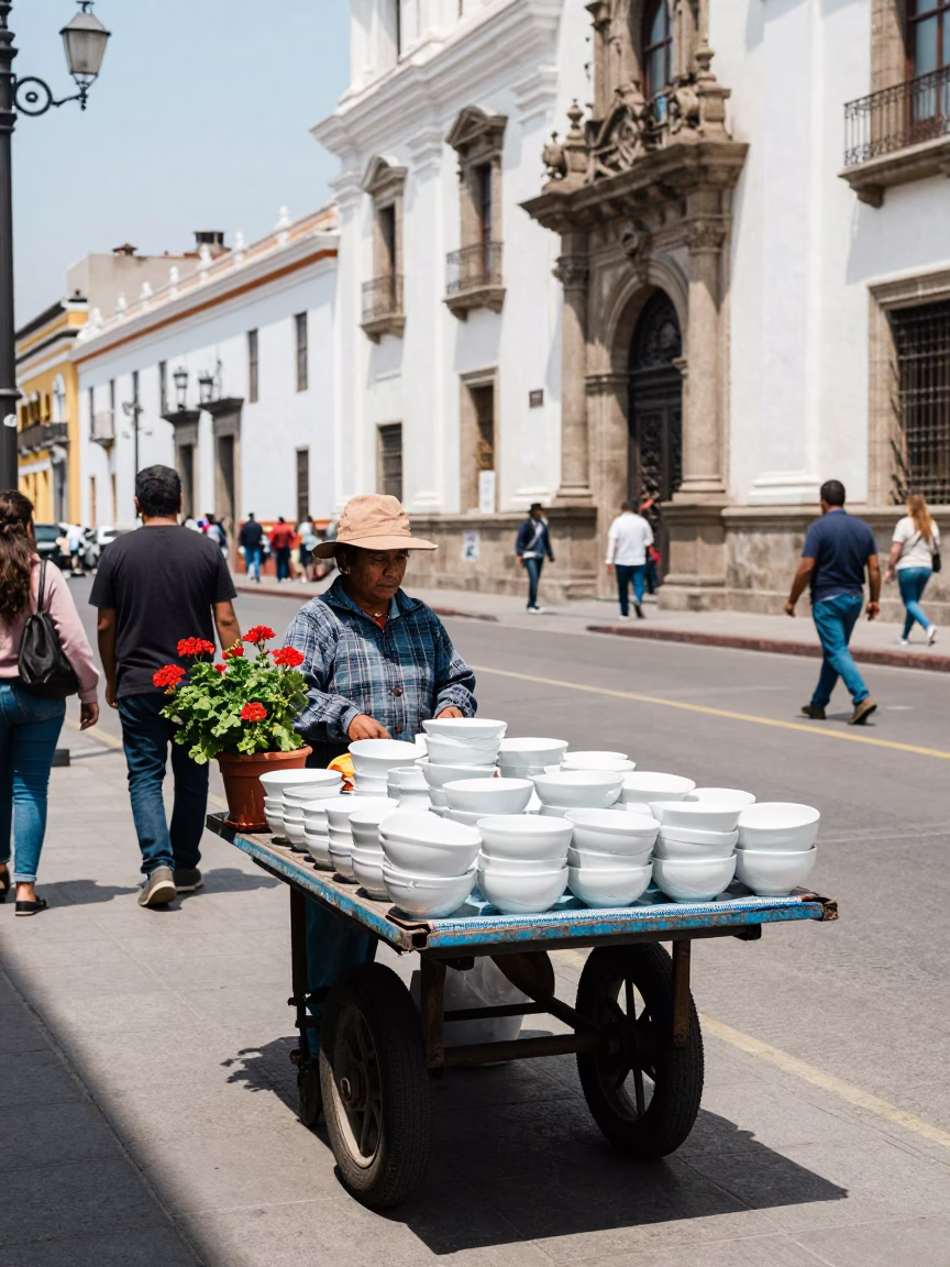 Scene Midday in Lima at Midday Light in in Lima, Peru