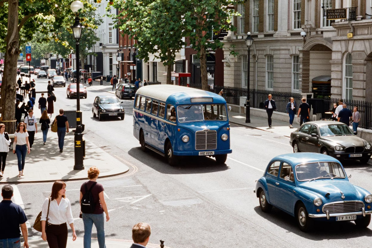 Scene Midday in London at Midday Light in in London, United Kingdom