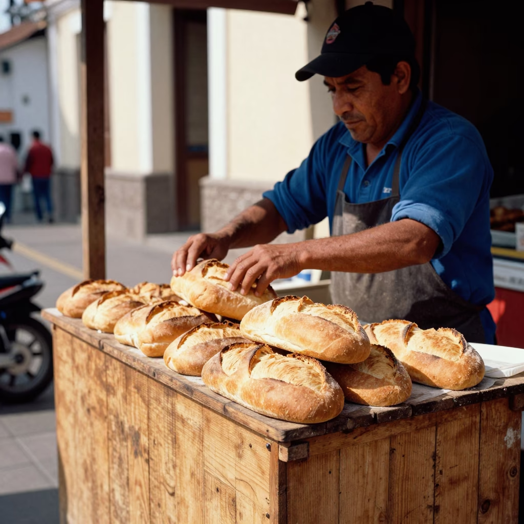 Scene Midmorning in Lima at Bright Midmorning Light in in Lima, Peru