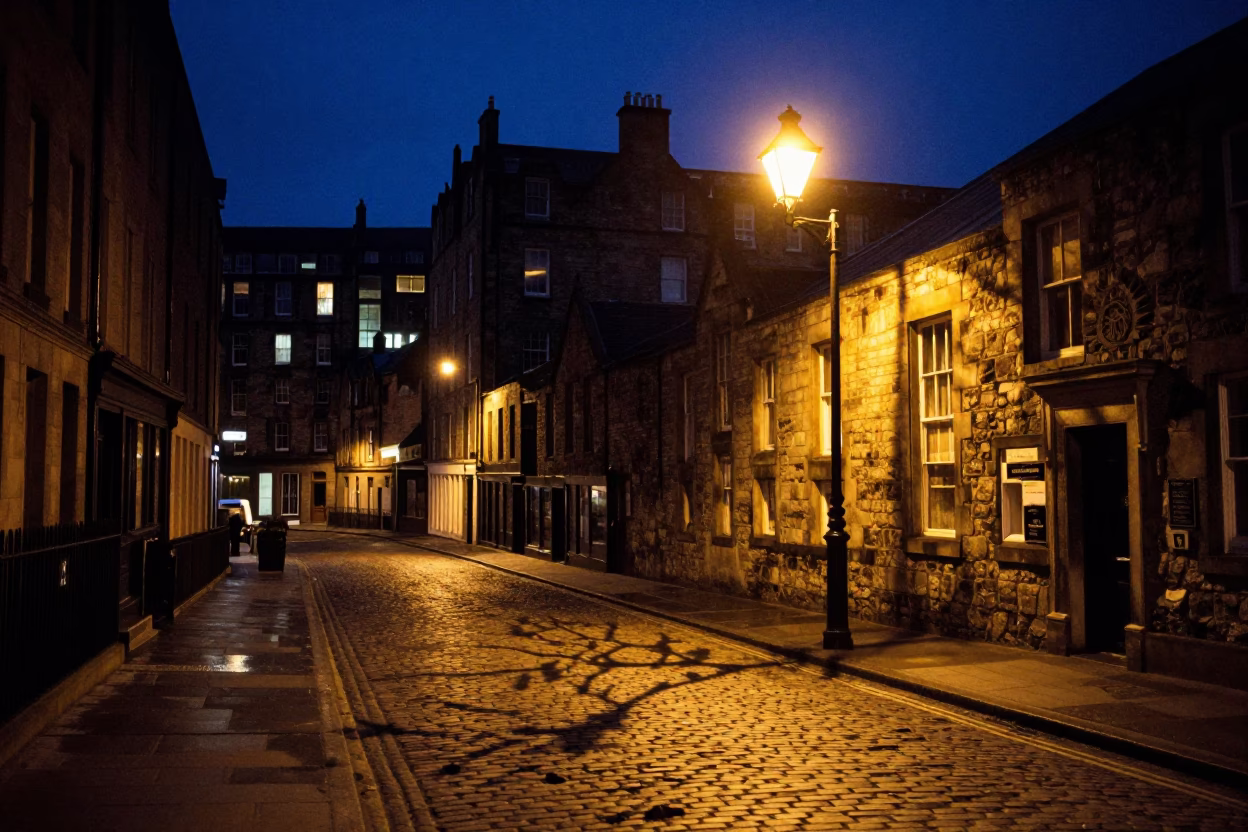 Scene Scotland at Midnight Light in Edinburgh in in Edinburgh, United Kingdom