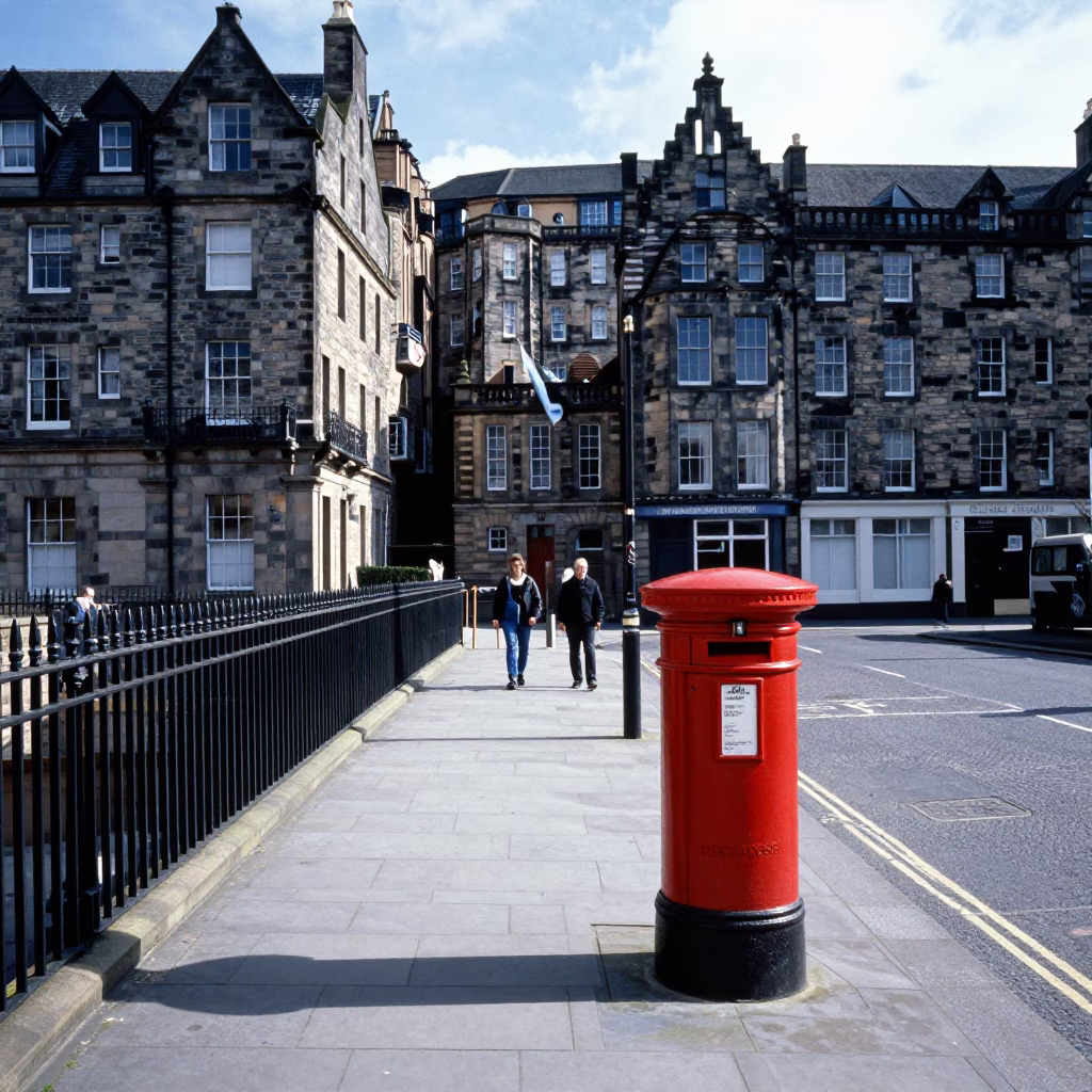 Scene Scotland in Edinburgh at Bright Midmorning Light in in Edinburgh, United Kingdom