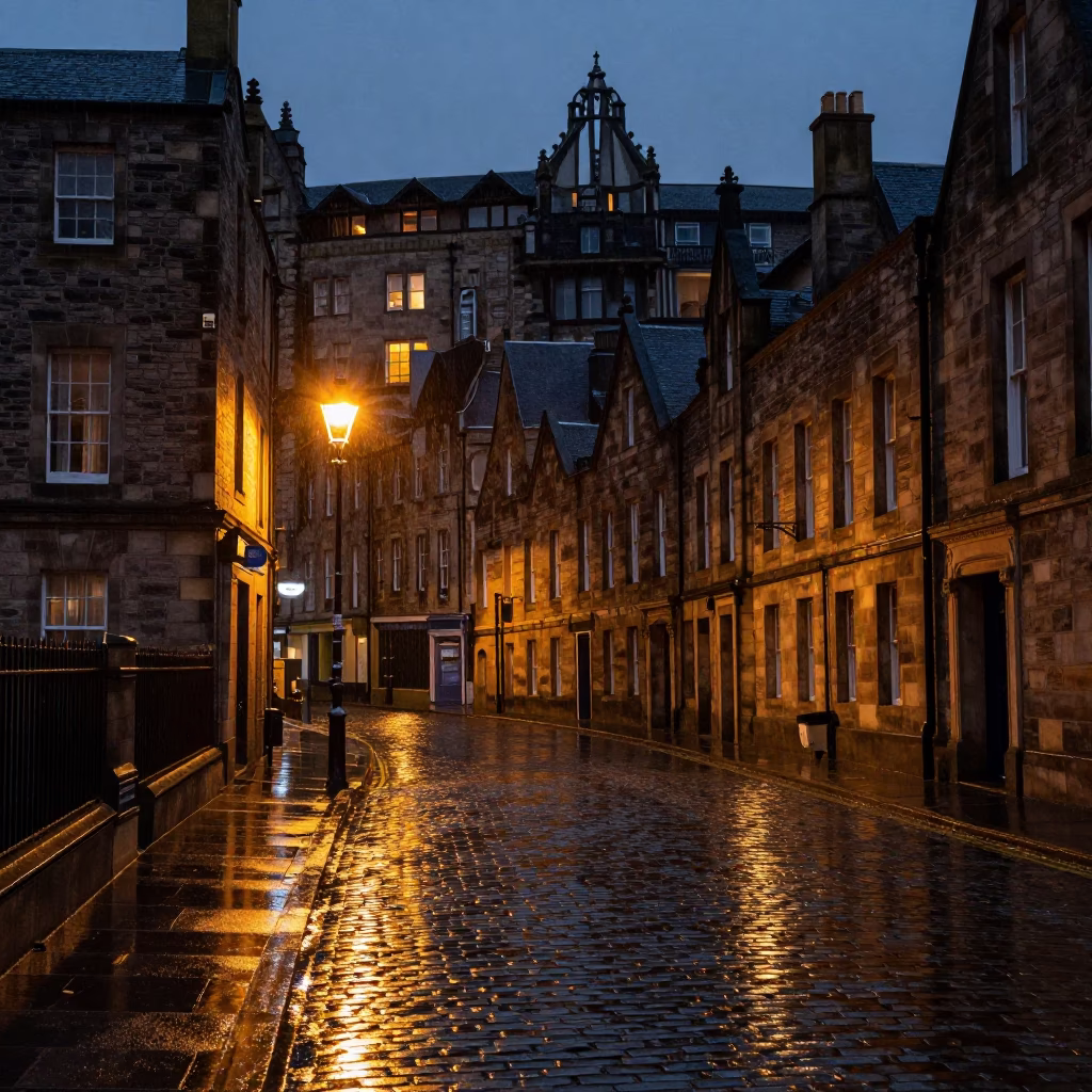 Scene Scotland in Edinburgh at Deep In The Night Light in in Edinburgh, United Kingdom
