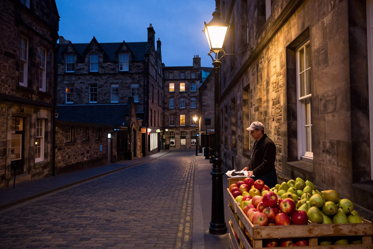 Scene Scotland in Edinburgh at Twilight in in Edinburgh, United Kingdom