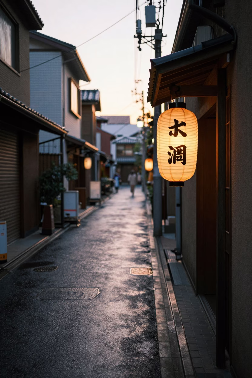 Scene Street in Tokyo at First Light Of Dawn in in Tokyo, Japan