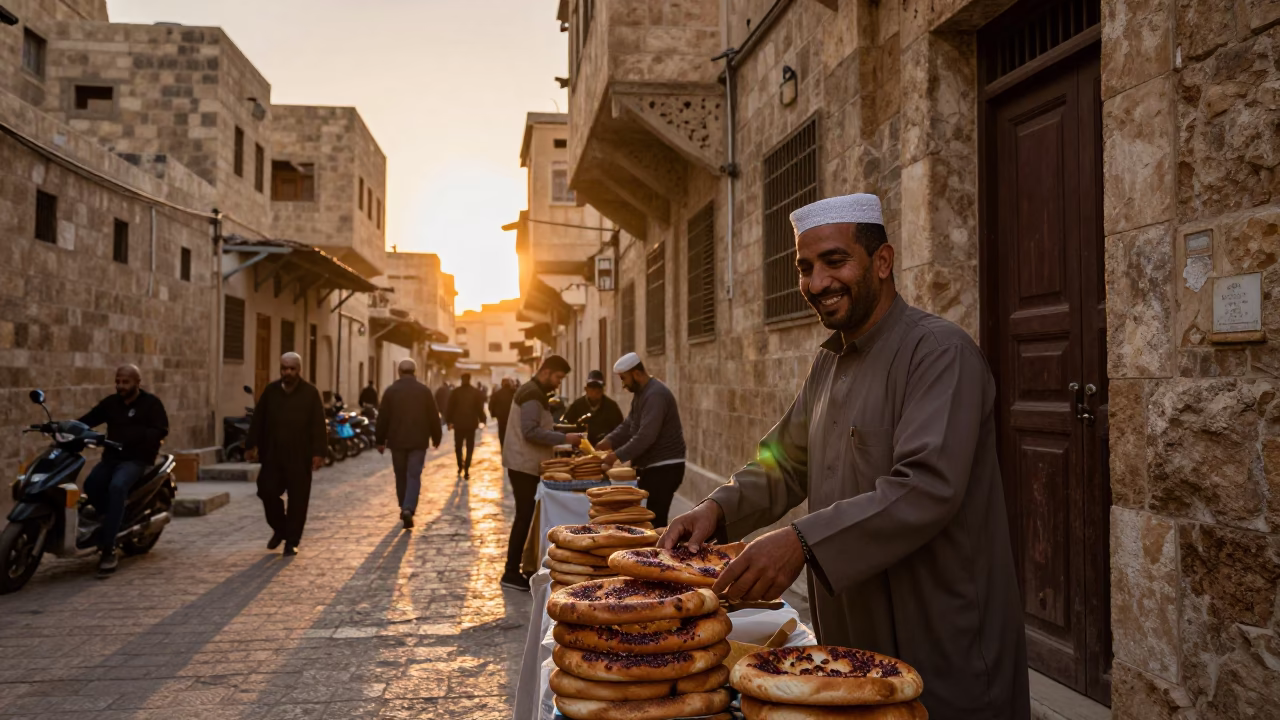 Scene Sunset in Amman at Sunset Light in in Amman, Jordan