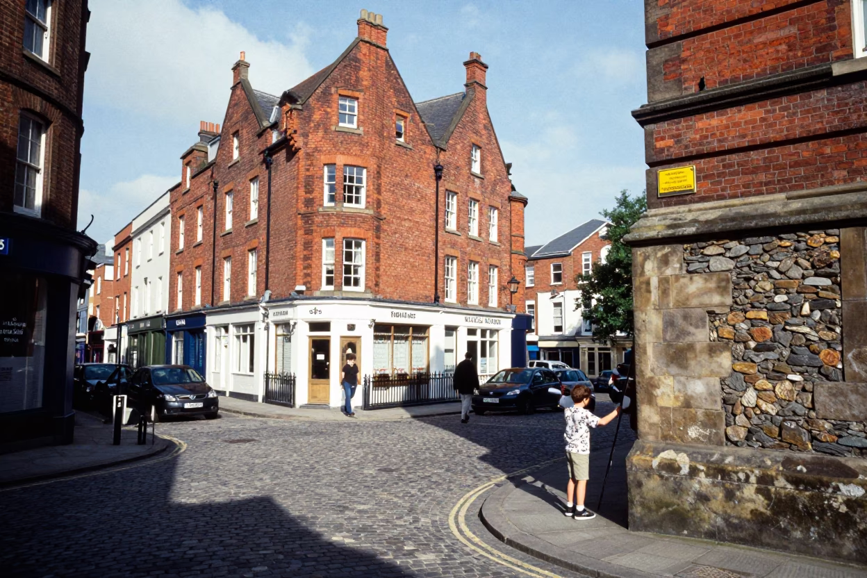 Scene UK in Bristol at Bright Midmorning Light in in Bristol, United Kingdom