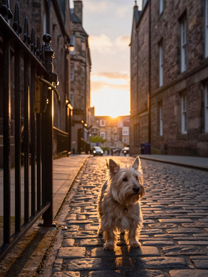 Scene UK in Edinburgh at Golden Hour in in Edinburgh, United Kingdom