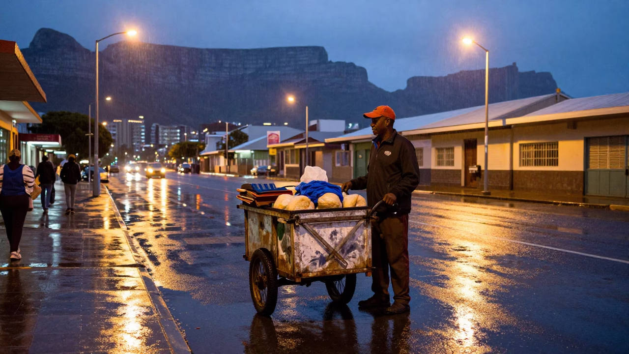 Scene Vendor in Cape Town at Dusk Light in in Cape Town, South Africa