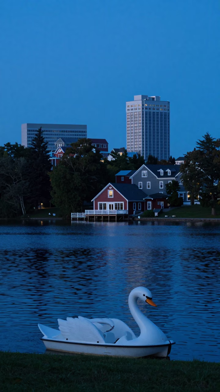 Scenic View in Halifax at The Last Blue Light Of Evening in in Halifax, Nova Scotia, Canada