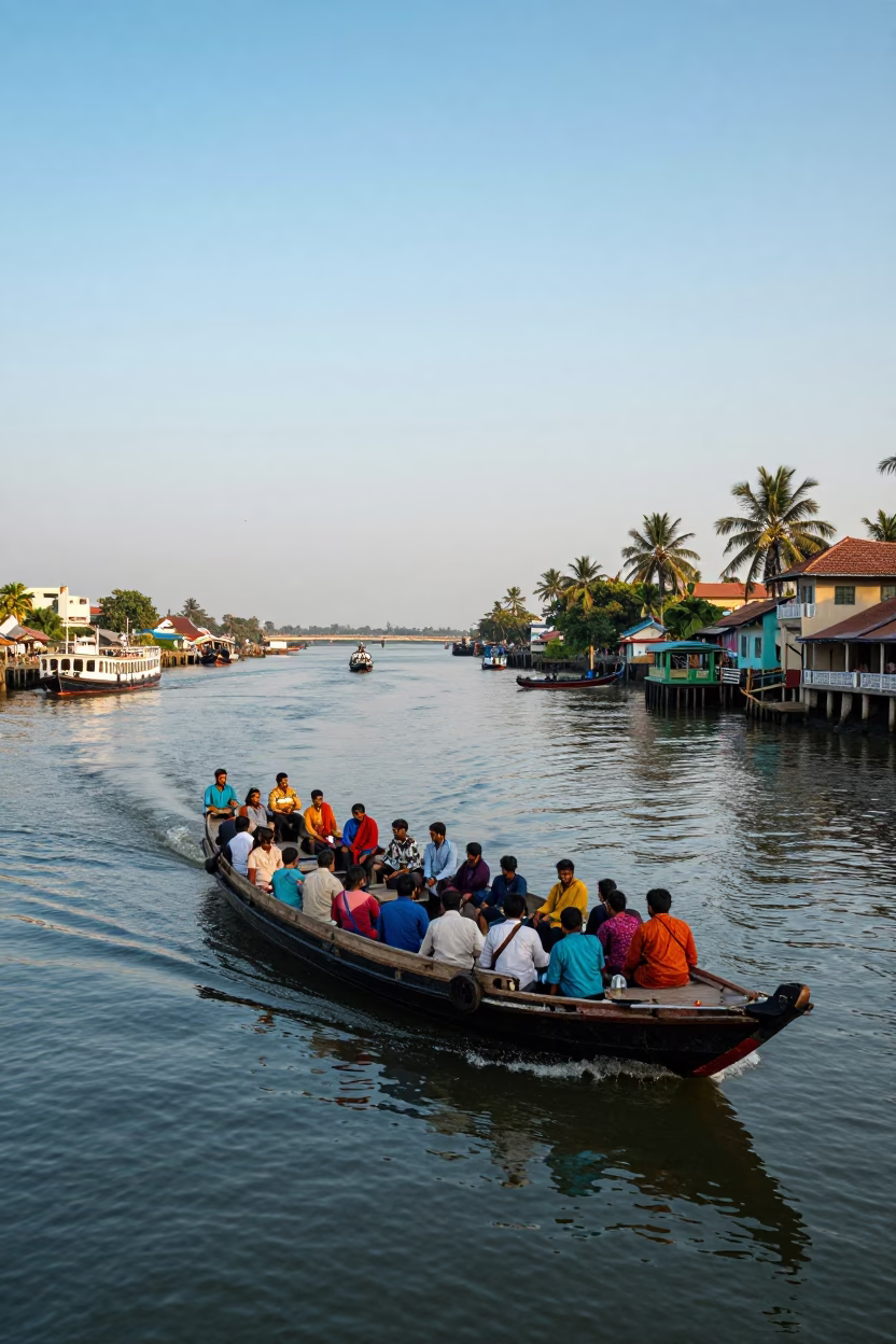 Scenic View in Kochi at Clear Late-afternoon Light in in Kochi, India