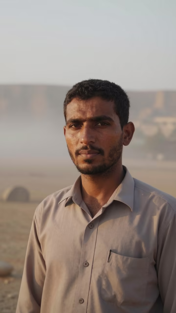 School Porter Portrait Near Al Mokattam Morning Fog in near Al Mokattam