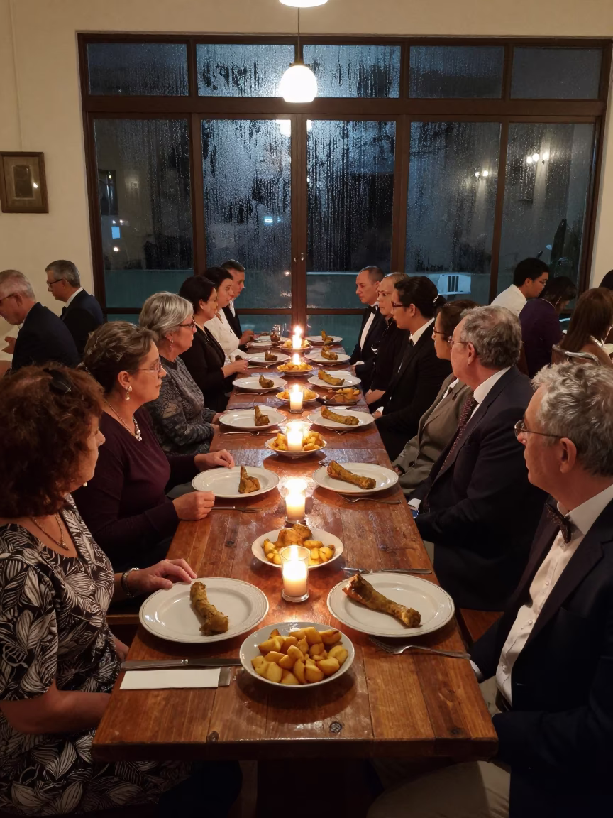Scottish Burns Night Haggis Ceremony Costa Rica in in a prayer hall in San Jose Costa Rica