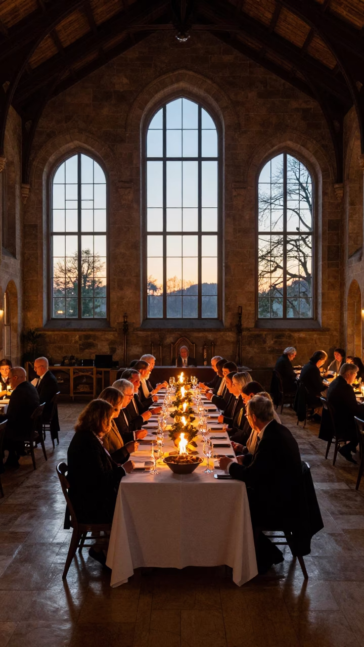 Scottish Burns Night Supper in Hangzhou Hall in in a ceremonial hall in Hangzhou