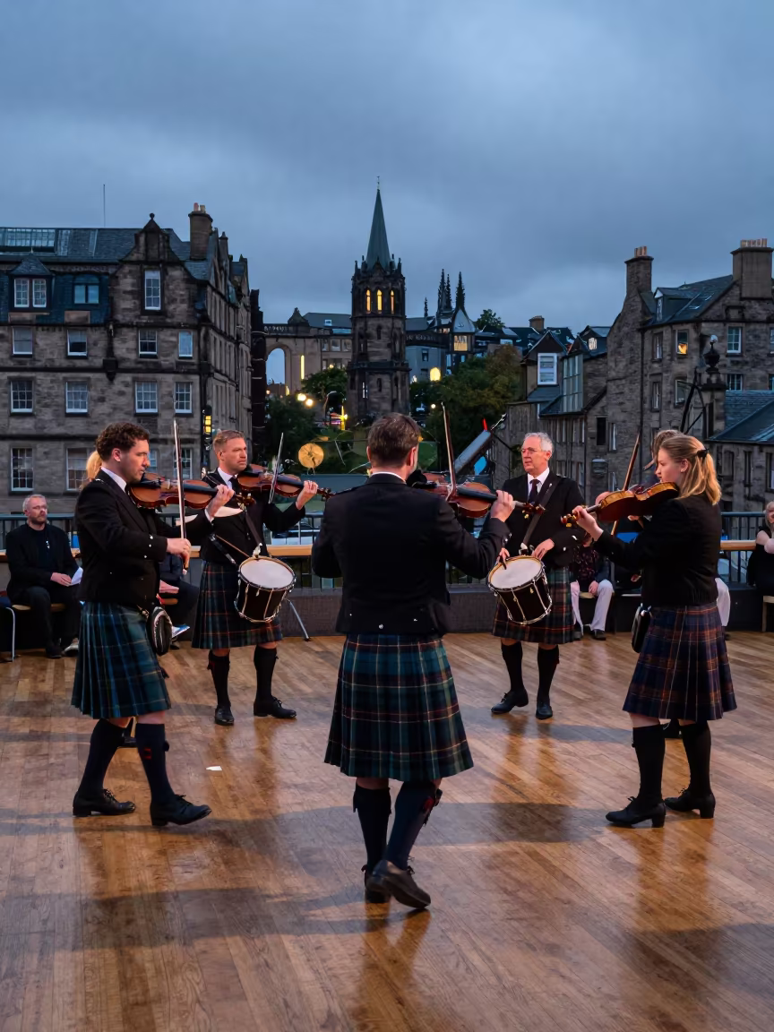 Scottish Ceilidh Band at Dawn Near Edinburgh in near Edinburgh