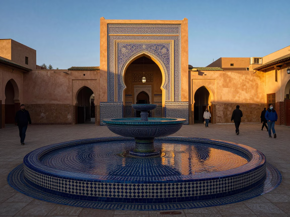 Scraper Medina in Marrakech at Honeyed Evening Light in in Marrakech, Morocco