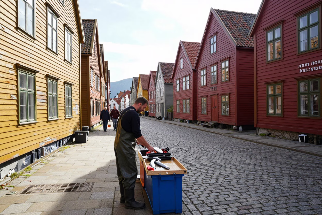 Scraping Boots in Bergen in in Bergen, Norway