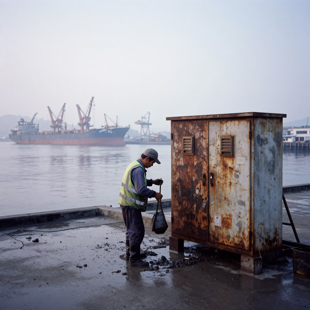 Scraping Mud in Kaohsiung in in Kaohsiung, Taiwan