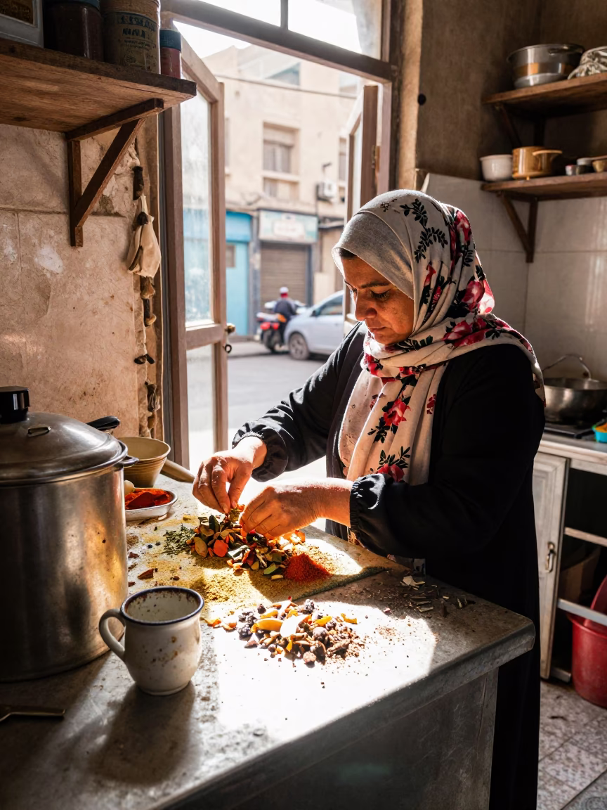 Scraps in Cairo at Late Morning Light in in Cairo, Egypt