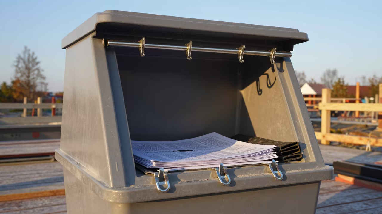 Scupper Basket Spare Bin Construction Deck in on an active construction deck in Gorzów Wielkopolski