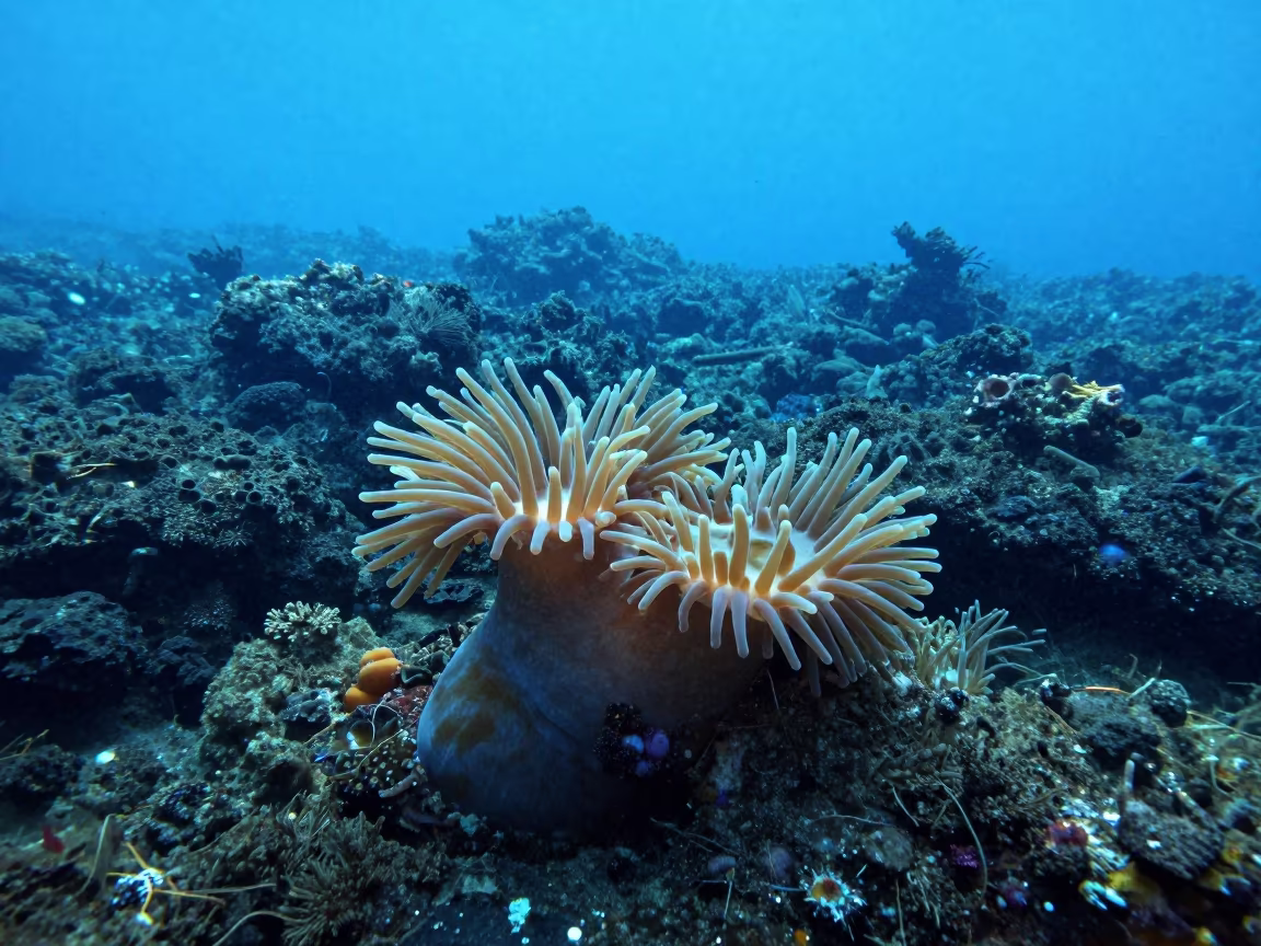 Sea Anemones in Florida Tide Pools in beside a volcanic drop-off in Florida