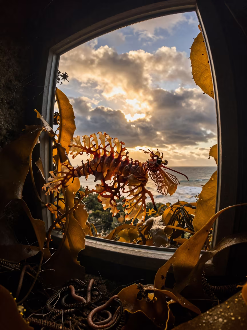 Sea Dragon Window View at Golden Hour in along a game trail near Durban