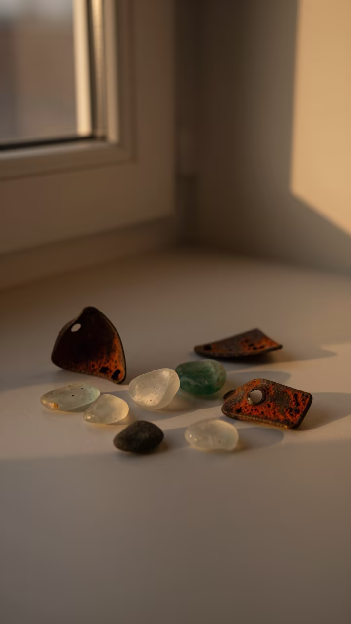 Sea Glass and Rust in Honeyed Evening Light in near Vancouver