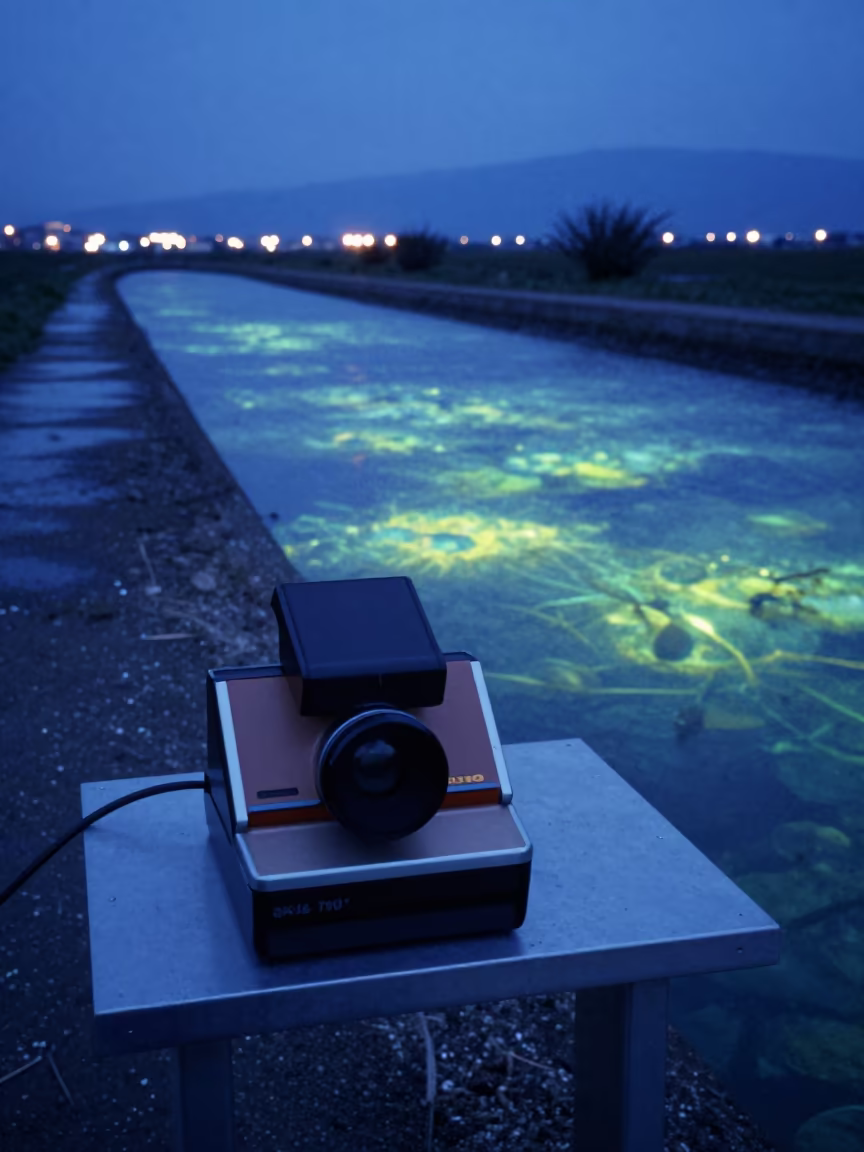 Seal Inspection Table Coastal Greece Twilight in along a seagrass channel near the coast in Greece