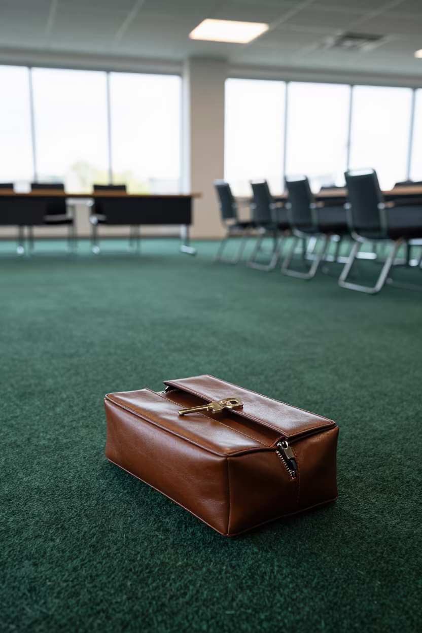 Seal Pouch Box on Conference Room Carpet in inside a conference room in Durban