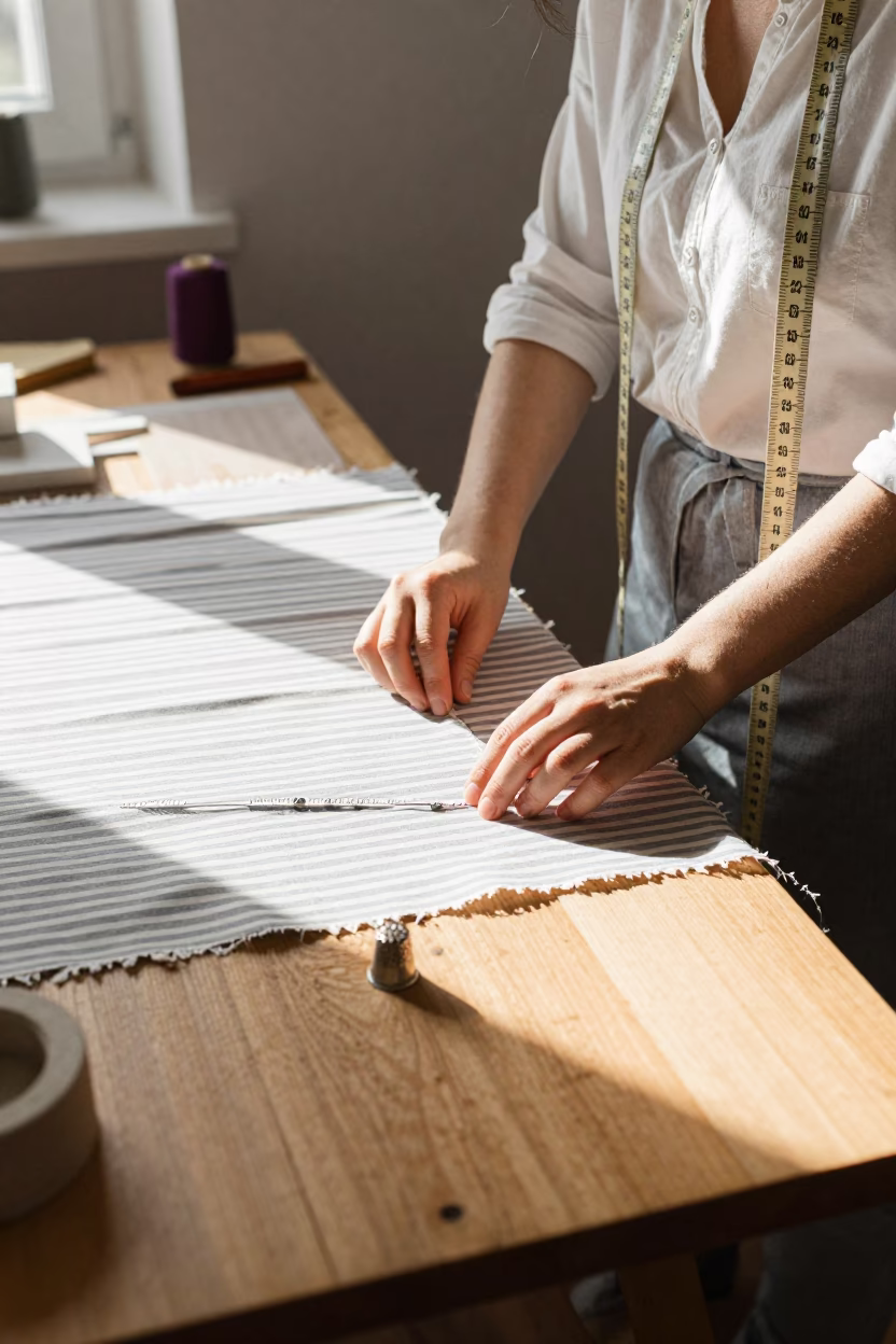 Seamstress at Flat Noon Light in in Prague, Czech Republic
