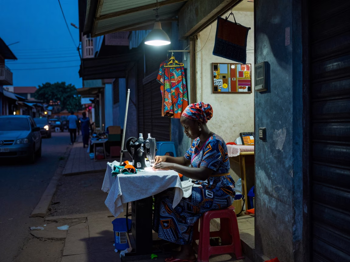Seamstress Working in Accra in in Accra, Ghana