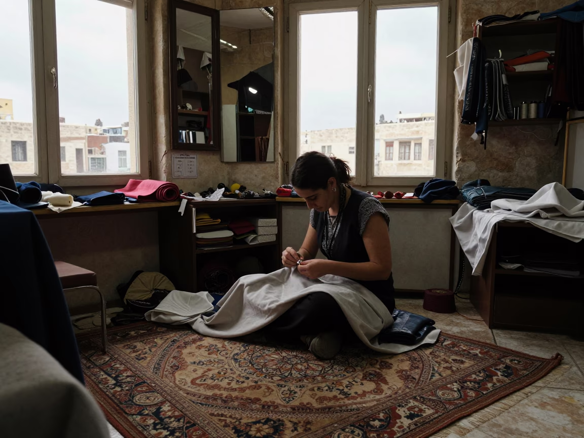 Seamstress Working in Amman in in Amman, Jordan
