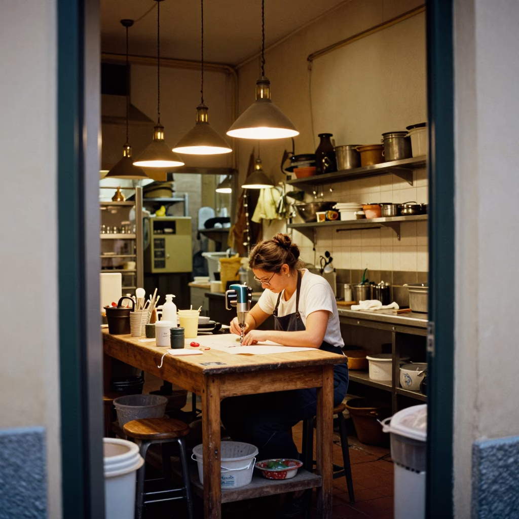 Seamstress Working in Bologna in in Bologna, Italy