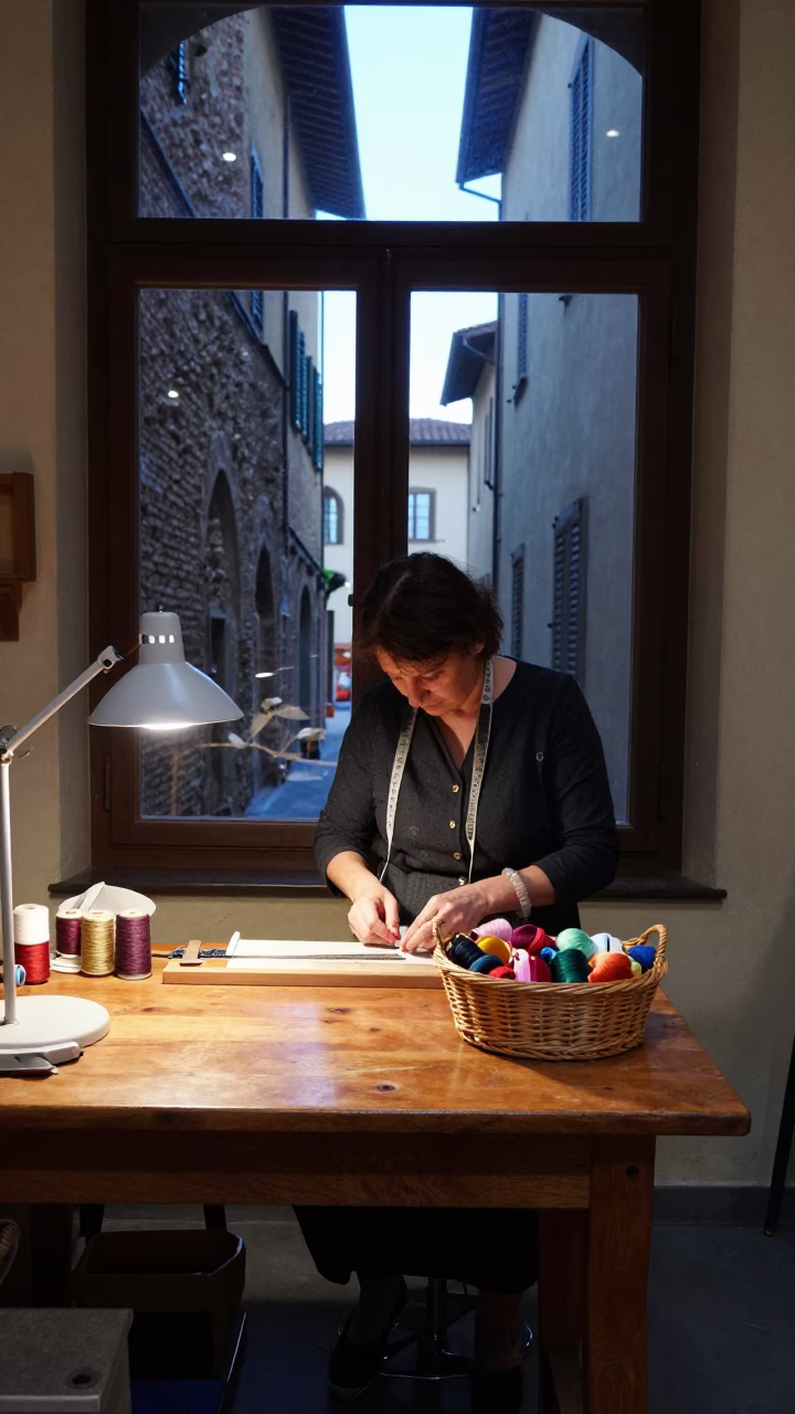 Seamstress Working in Florence in in Florence, Italy