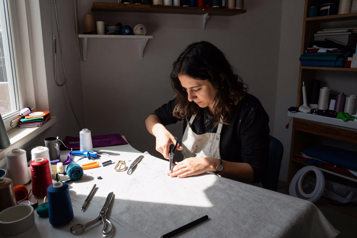 Seamstress Working in Izmir in in Izmir, Turkey