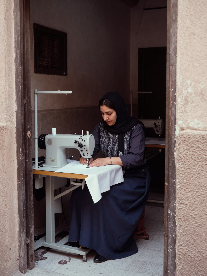 Seamstress Working in Marrakech in in Marrakech, Morocco