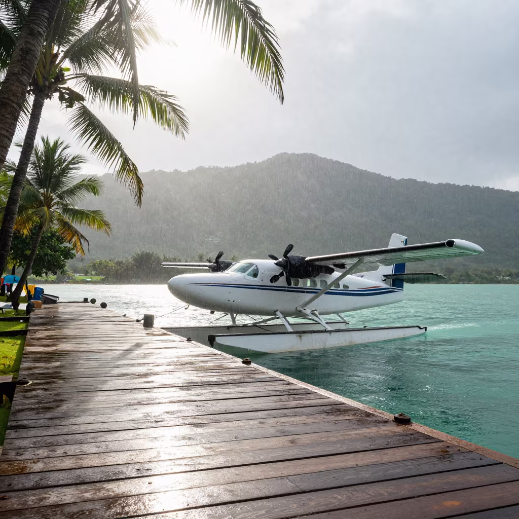 Seaplane at Goa Pier Wrong Shadows in in Goa