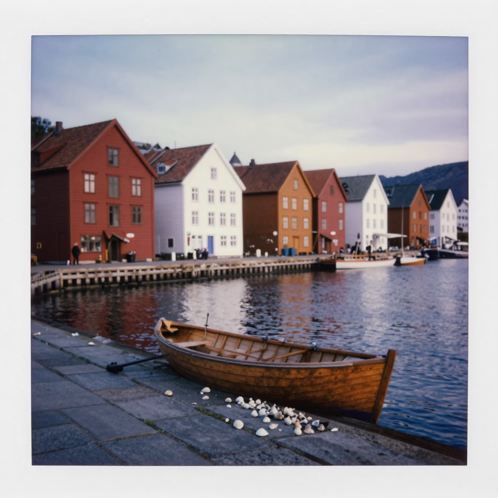 Seashells in Bergen at As First Light Reaches The Scene in in Bergen, Norway